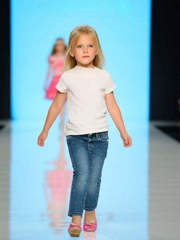 Kız Bebek Taş İşlemeli Esnek Kot Pantolon