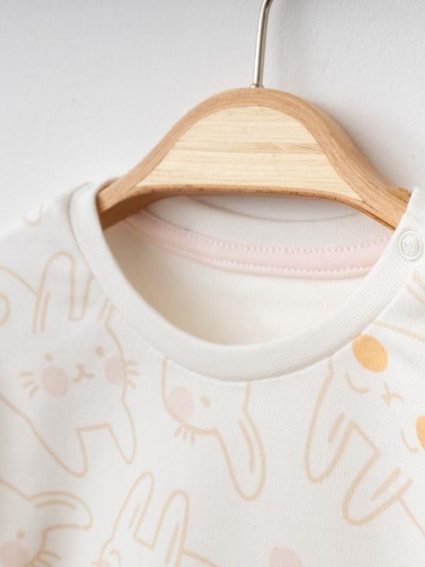 Kız Bebek Tavşan Baskılı Organik Eşofman Takım