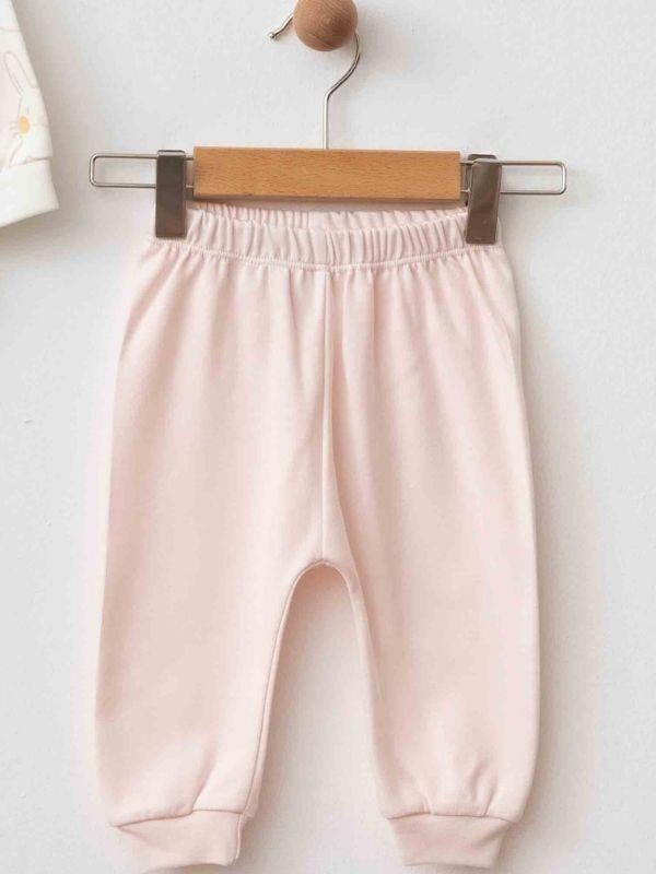 Kız Bebek Tavşan Baskılı Organik Eşofman Takım