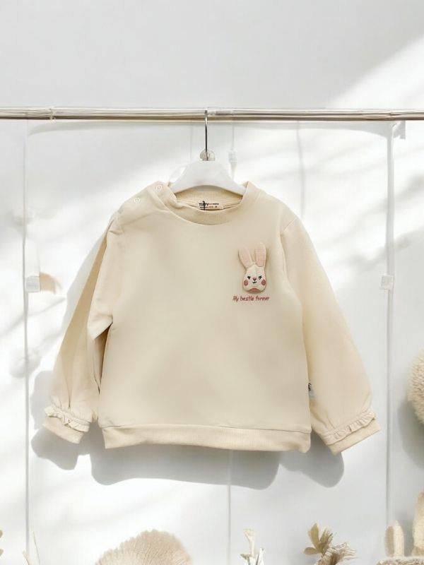 Kız Bebek Tavşan Baskılı Sweatshirt