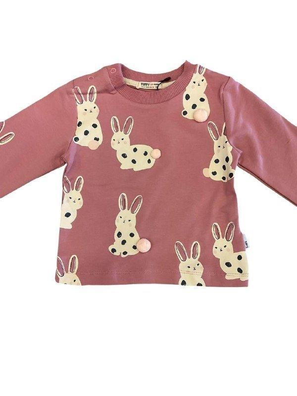 Kız Bebek Tavşan Baskılı Sweatshirt