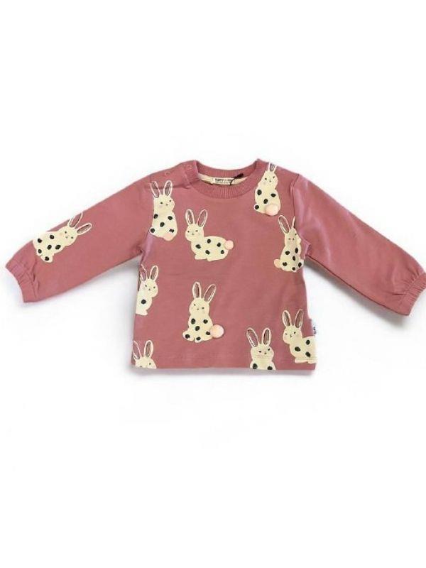 Kız Bebek Tavşan Baskılı Sweatshirt