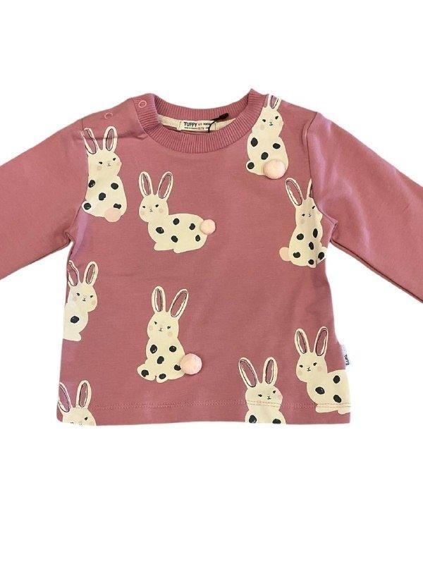 Kız Bebek Tavşan Baskılı Sweatshirt