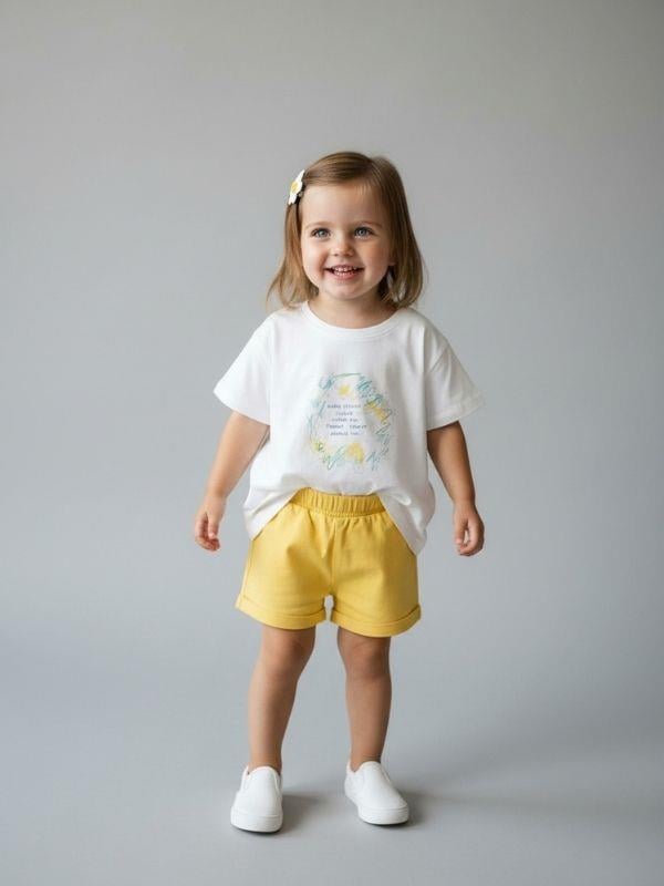 Kız Bebek Time Yazılı Pamuklu T-shirt