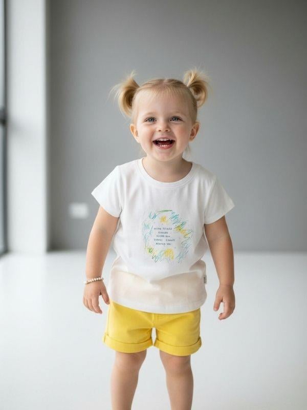 Kız Bebek Time Yazılı Pamuklu T-shirt