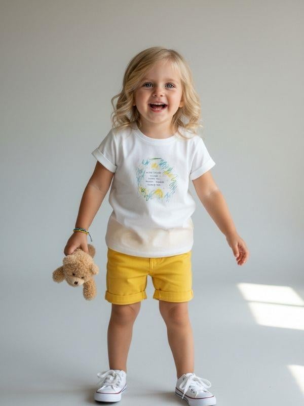 Kız Bebek Time Yazılı Pamuklu T-shirt