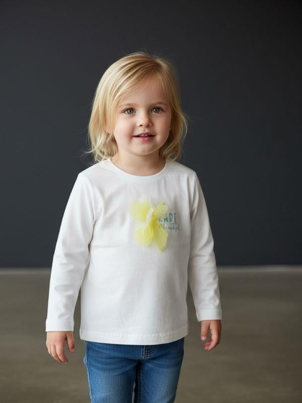 Kız Bebek You Are Beautiful Yazılı İnce Uzun Kollu T-shirt