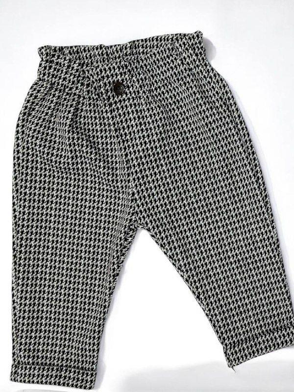 Kız Bebek Yüksek Bel Kazayağı Desenli Pantolon