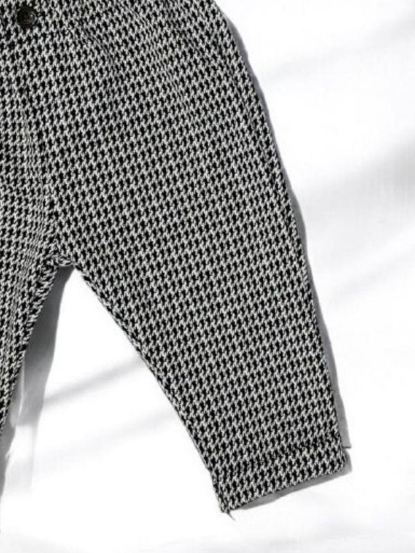 Kız Bebek Yüksek Bel Kazayağı Desenli Pantolon