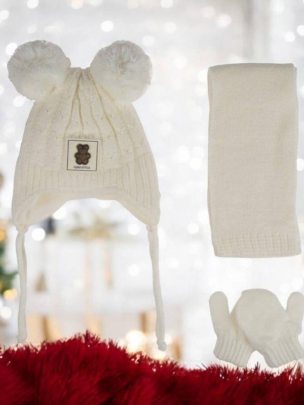 Kız Çocuk 0-18 Ay Arası Tüylenmeye Dayanıklı Polar Atkı Bere Eldiven Takım