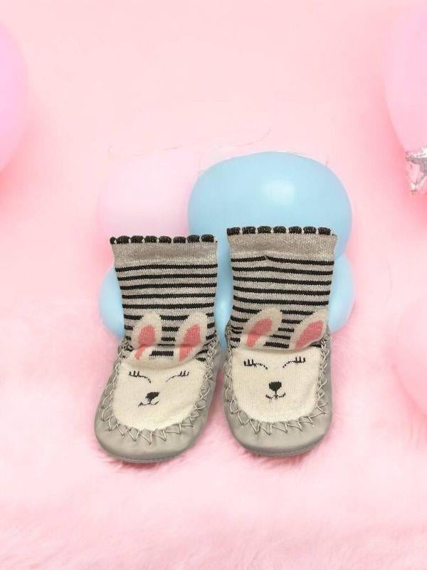 Kız Çocuk Altı Kaydırmazlı Hayvan Figürlü Ev Kreş Çorabı