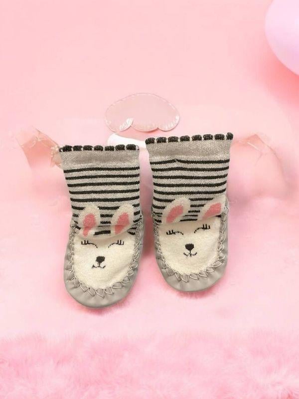 Kız Çocuk Altı Kaydırmazlı Hayvan Figürlü Ev Kreş Çorabı