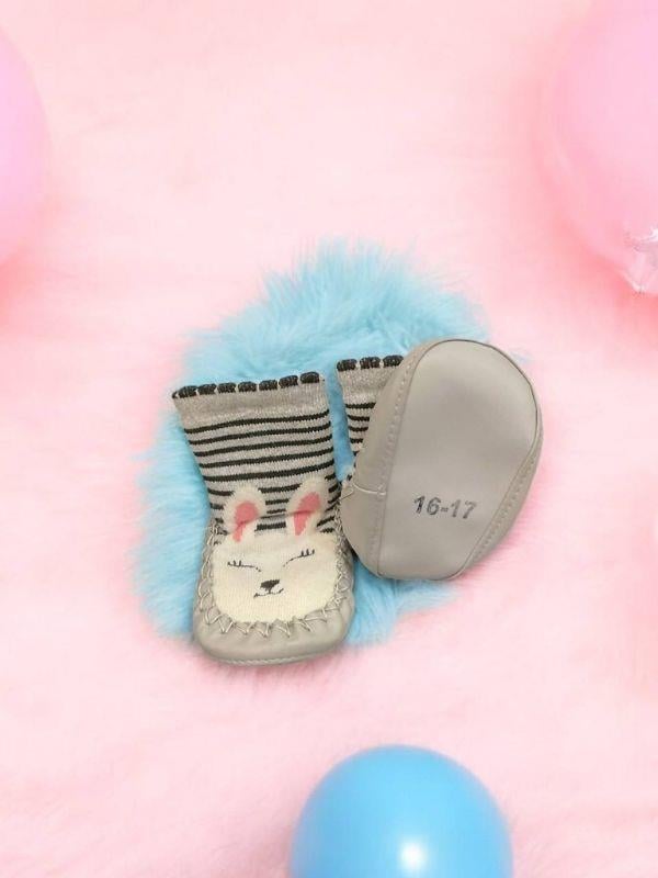 Kız Çocuk Altı Kaydırmazlı Hayvan Figürlü Ev Kreş Çorabı