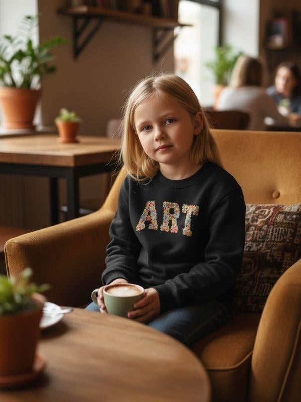 Kız Çocuk Art Yazılı Sweatshirt