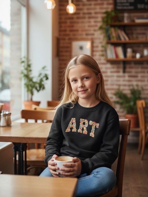 Kız Çocuk Art Yazılı Sweatshirt