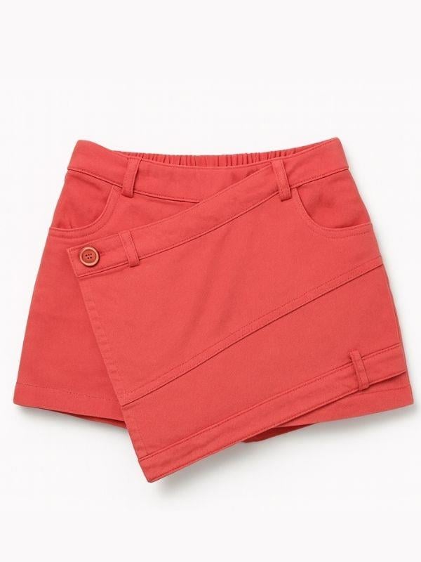 Kız Çocuk Asimetrik Denim Şort Etek