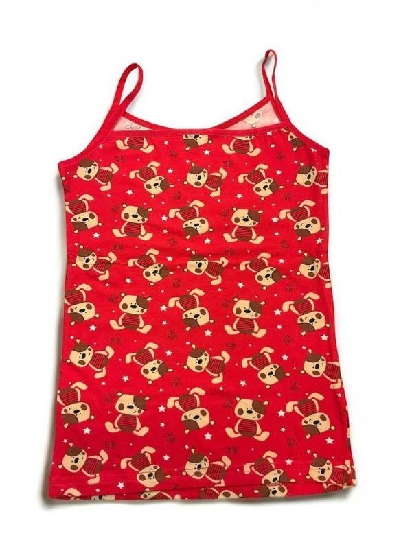 Kız Çocuk Askılı Desenli Atlet