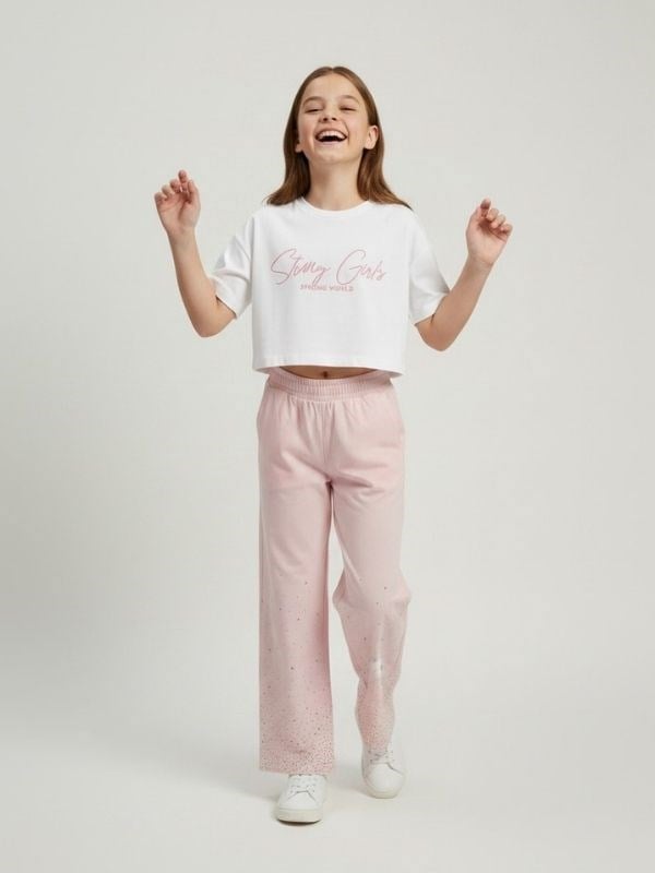 Kız Çocuk Baskılı Basic T-shirt