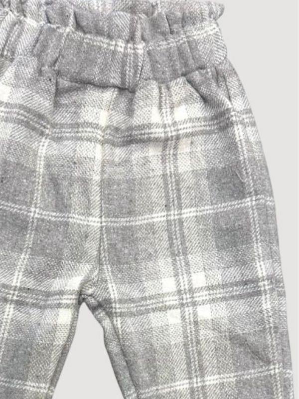 Kız Çocuk Bel Lastikli Ekose Pantolon