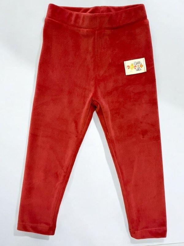 Kız Çocuk Bel Lastikli Parlak Kadife Tayt Pantolon