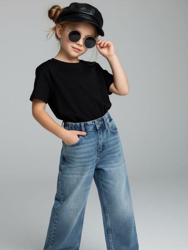 Kız Çocuk Beli Lastikli Jean Pantolon