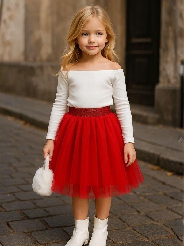 Kız Çocuk Beli Lastikli Tütü Etek