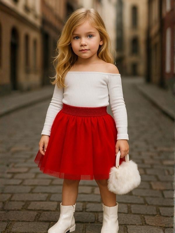 Kız Çocuk Beli Lastikli Tütü Etek