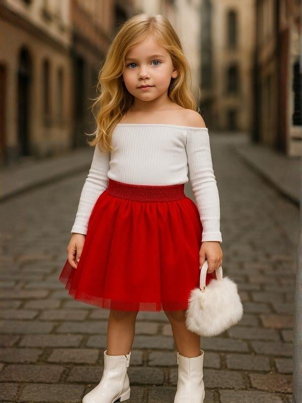 Kız Çocuk Beli Lastikli Tütü Etek