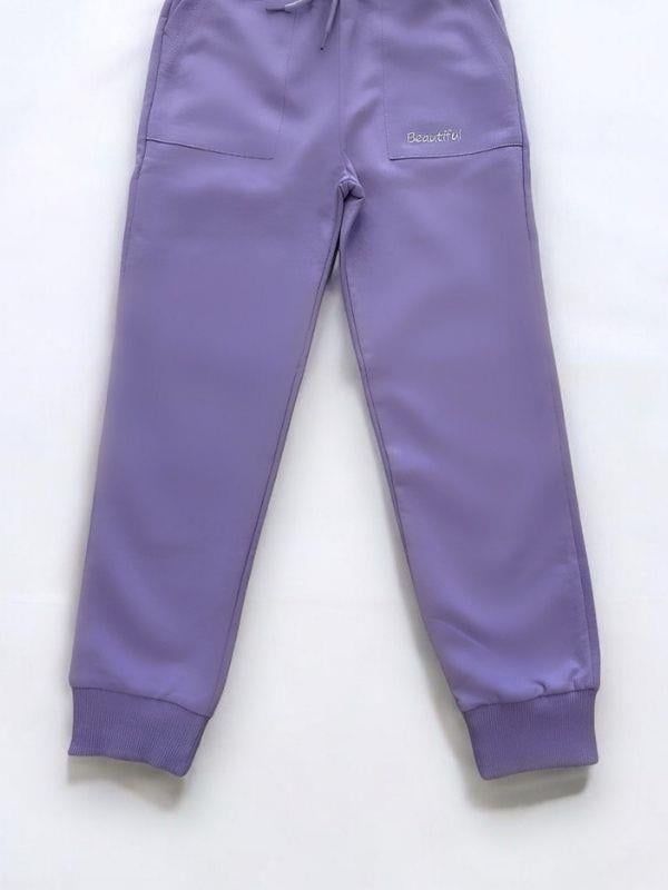 Kız Çocuk Beli Paçası Lastikli Pamuklu Eşofman Alt