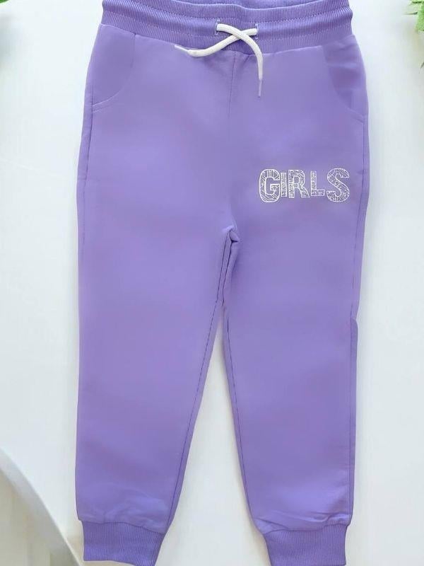 Kız Çocuk Beli Paçası Lastikli Pamuklu Eşofman Alt