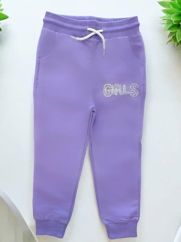 Kız Çocuk Beli Paçası Lastikli Pamuklu Eşofman Alt