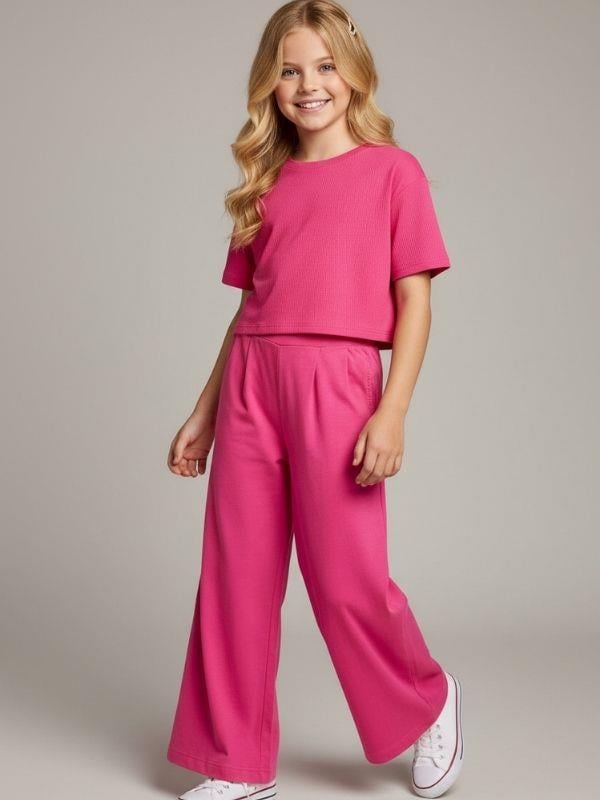 Kız Çocuk Bol Paça Rahat Kesim Pantolon