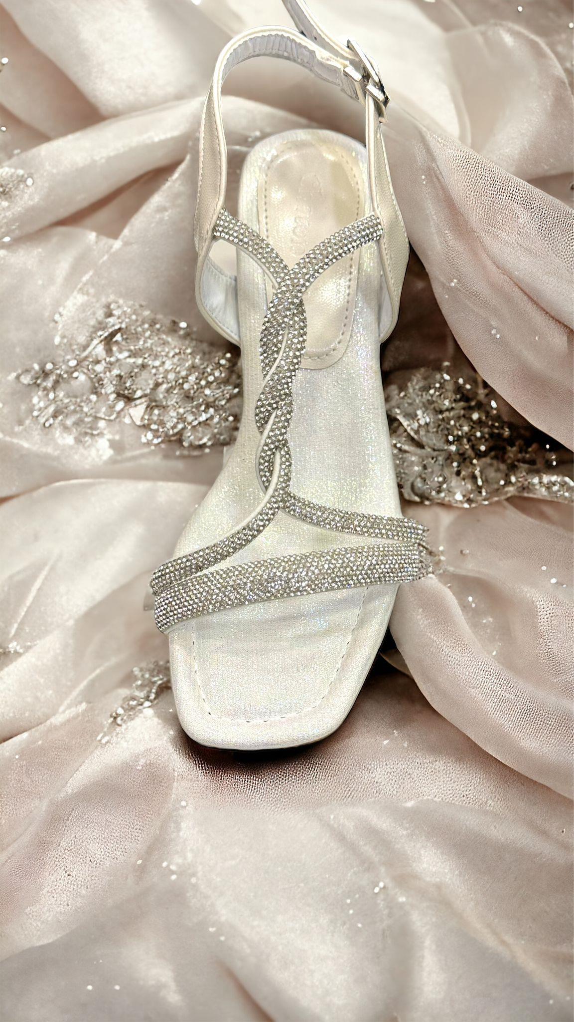 Kız Çocuk Burgu Taşlı Topuklu Ayakkabı