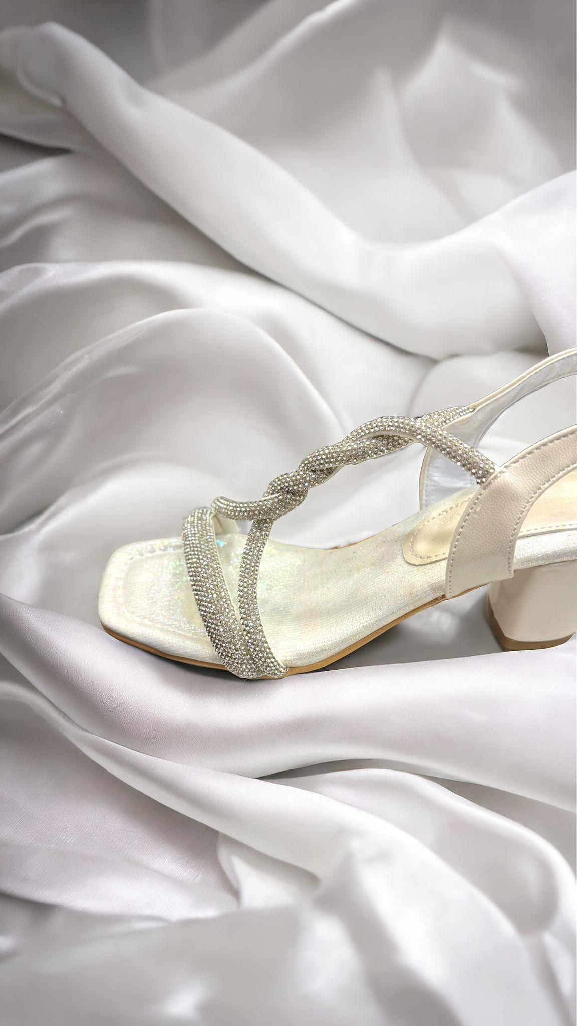 Kız Çocuk Burgu Taşlı Topuklu Ayakkabı