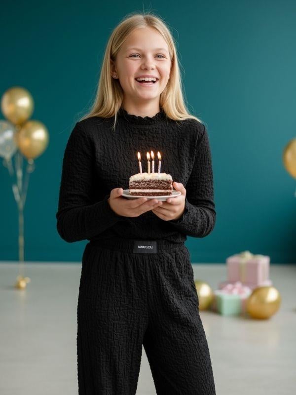 Kız Çocuk Bürümcük Kumaş Yarım Balıkçı Tasarım Body