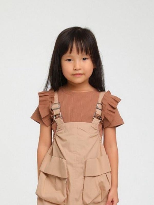 Kız Çocuk Büyük Cepli Askılı Salopet