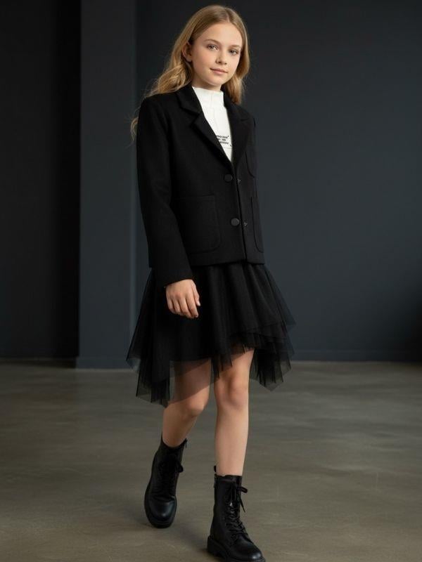 Kız Çocuk Cepli Ksa Tasarım Süet Ceket