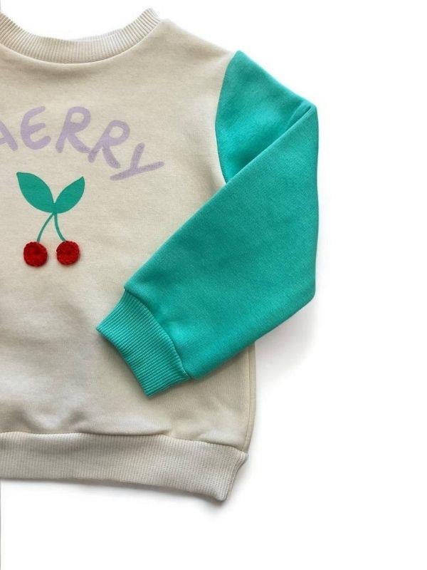Kız Çocuk Cherry Baskılı Şardonlu Sweatshirt