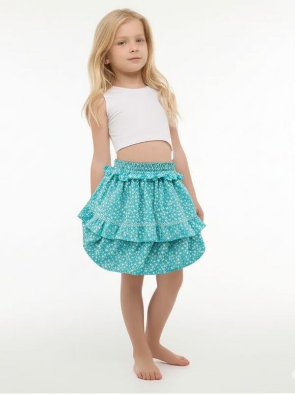 Kız Çocuk Çiçek Desenli Balon Etek