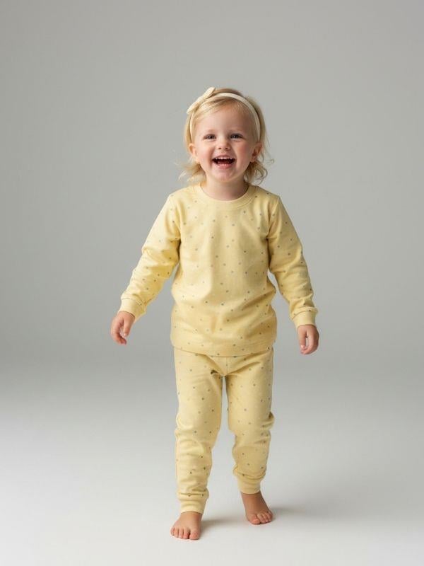 Kız Çocuk Çiçek Desenli Pamuklu Yumuşak Dokulu Pijama Takımı