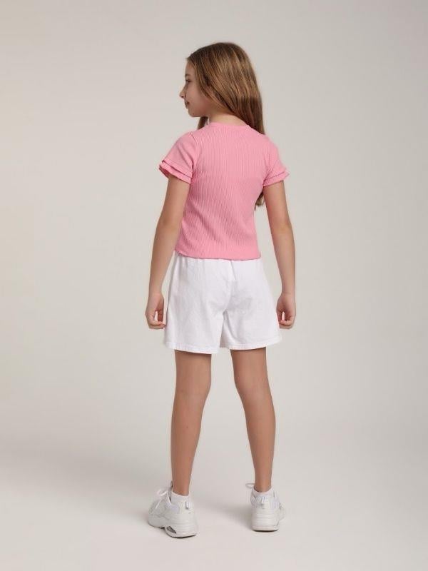 Kız Çocuk Çiçek İşlemeli Tasarım Kot Şort Etek