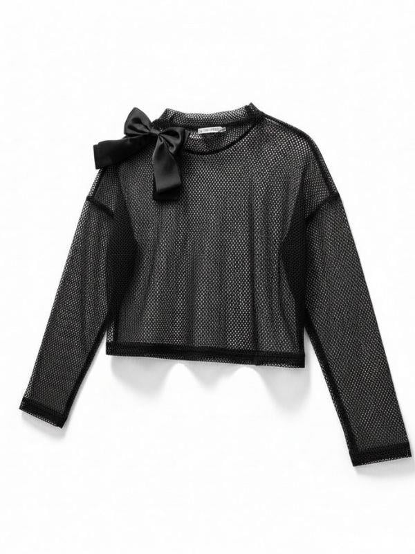 Kız Çocuk Çıkarılabilir Fiyonk Detaylı Crop File (İç Bluz Dahil Değildir)