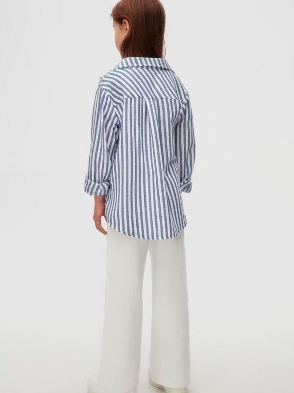 Kız Çocuk Çizgili Uzun Gömlek