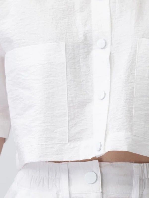 Kız Çocuk Crop Gömlek Poplin Pantolon Takım