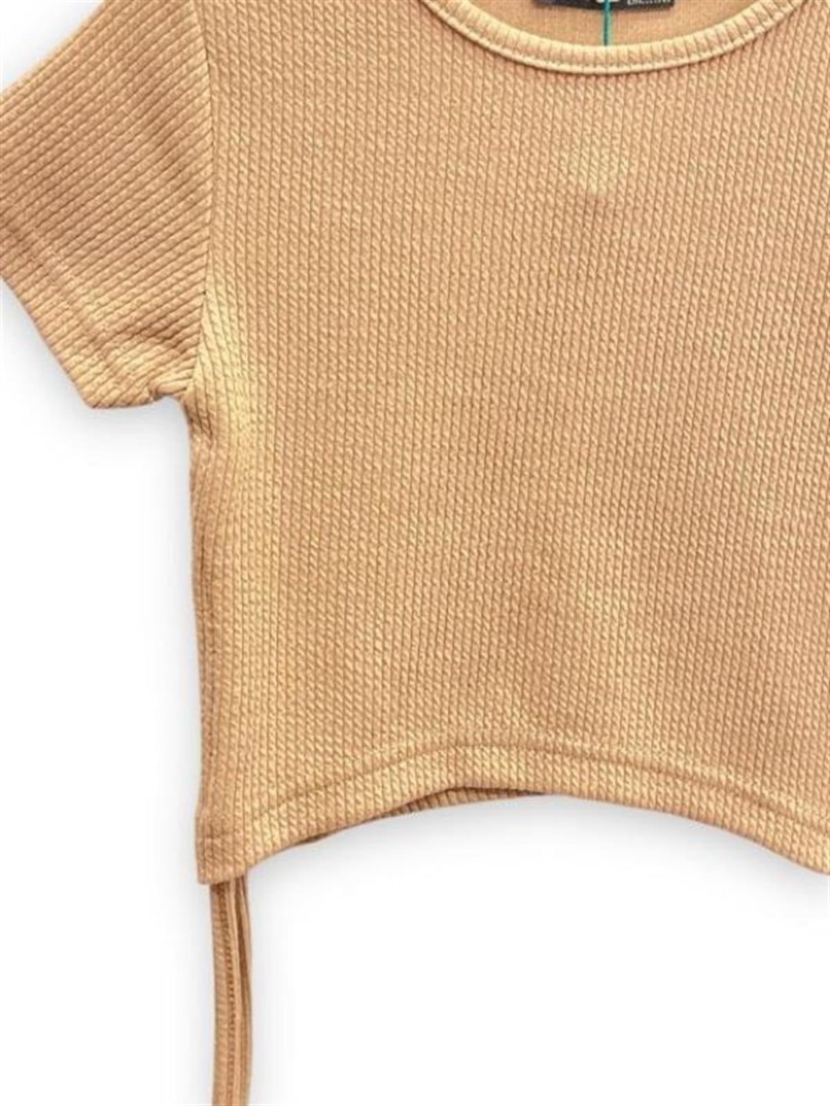 Kız Çocuk Crop Yandan Bağlamalı Bluz