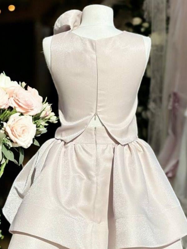 Kız Çocuk Croplu İkili Kat Etekli Abiye Takım