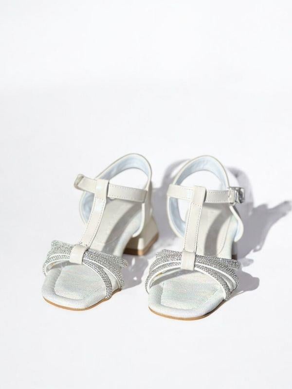 Kız Çocuk Deri Ortopedik Taşlı Topuklu Ayakkabı