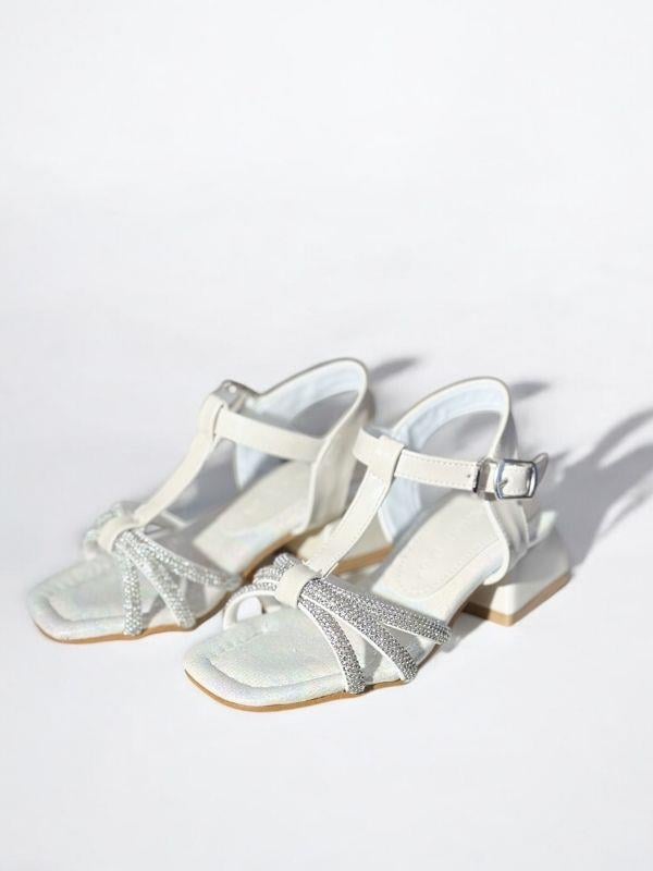 Kız Çocuk Deri Ortopedik Taşlı Topuklu Ayakkabı