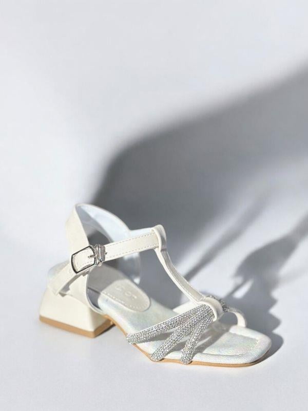 Kız Çocuk Deri Ortopedik Taşlı Topuklu Ayakkabı