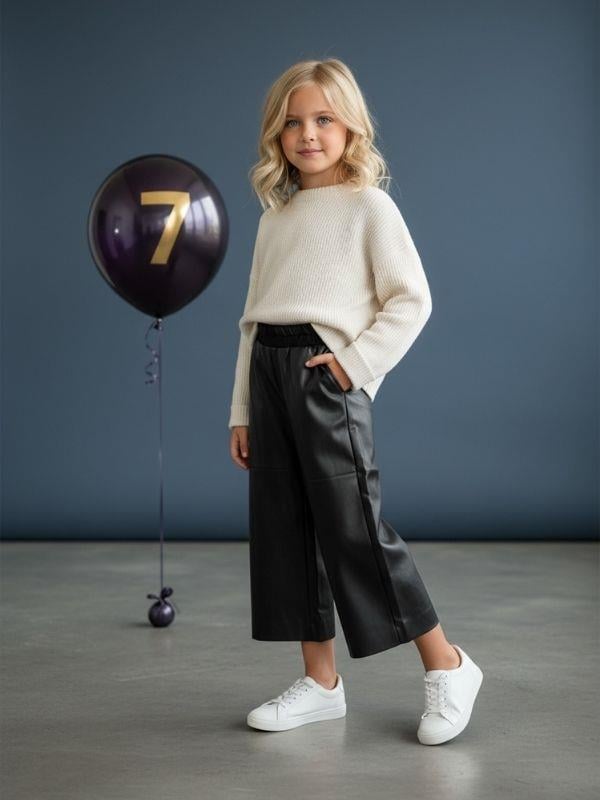 Kız Çocuk Deri Pantolon
